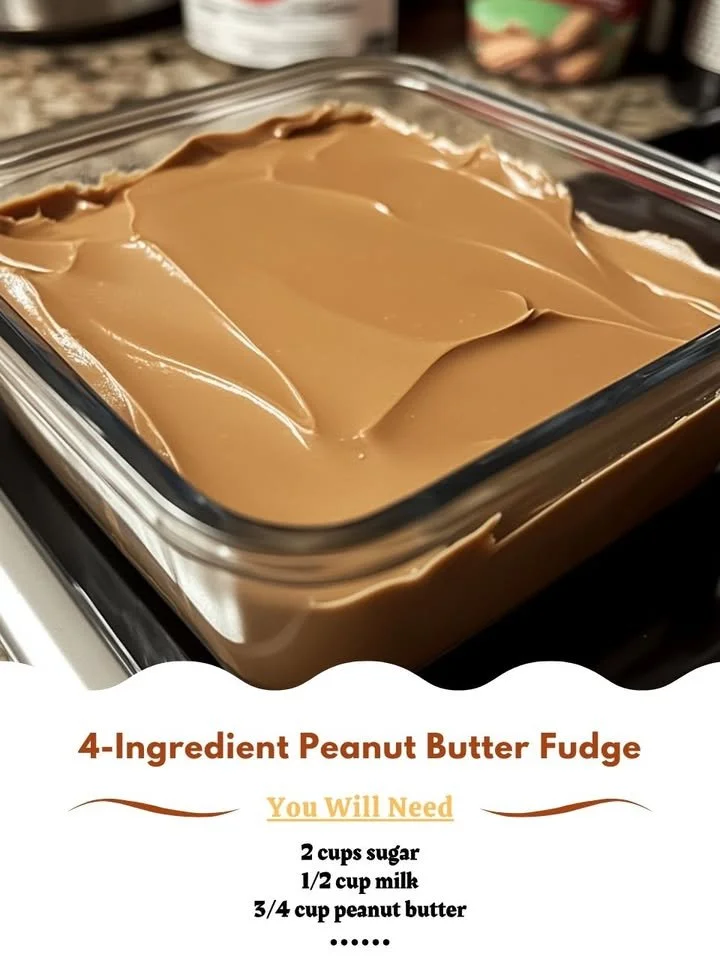 Delicious 4-ingredient peanut butter fudge cut into squares