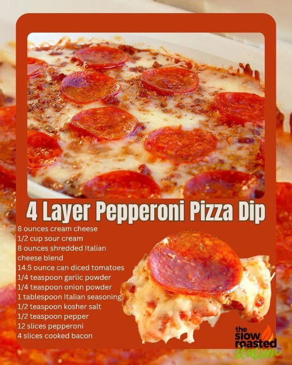 Delicious 4 Layer Pepperoni Pizza Dip served with tortilla chips.
