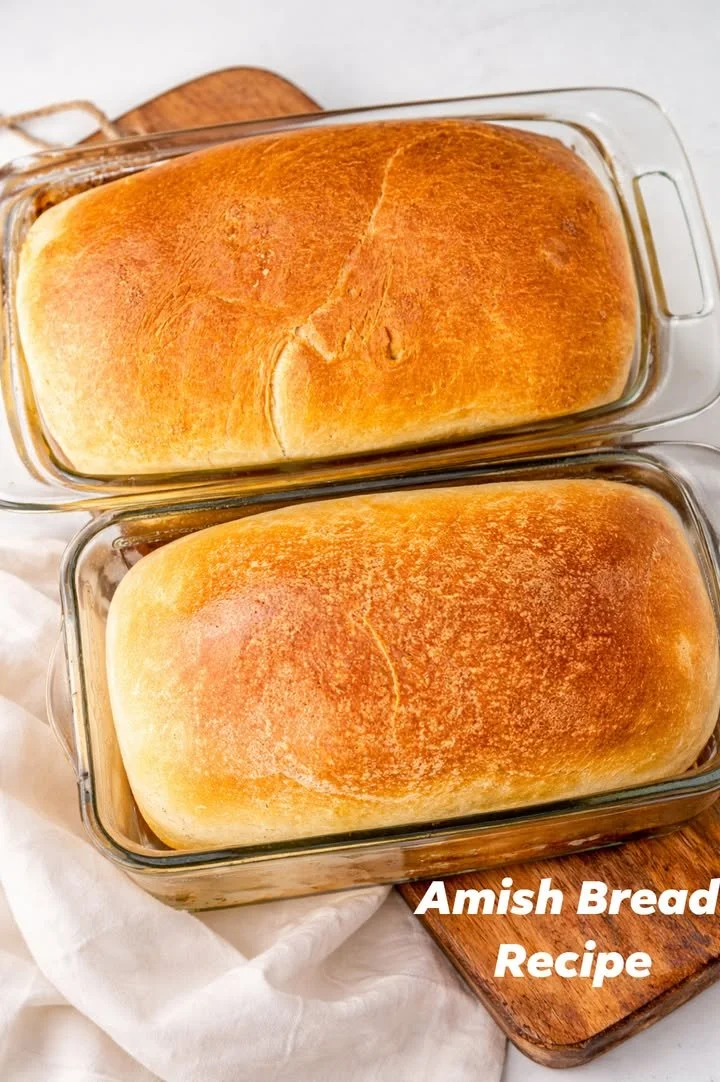 Loaf of freshly baked Amish Bread with golden crust