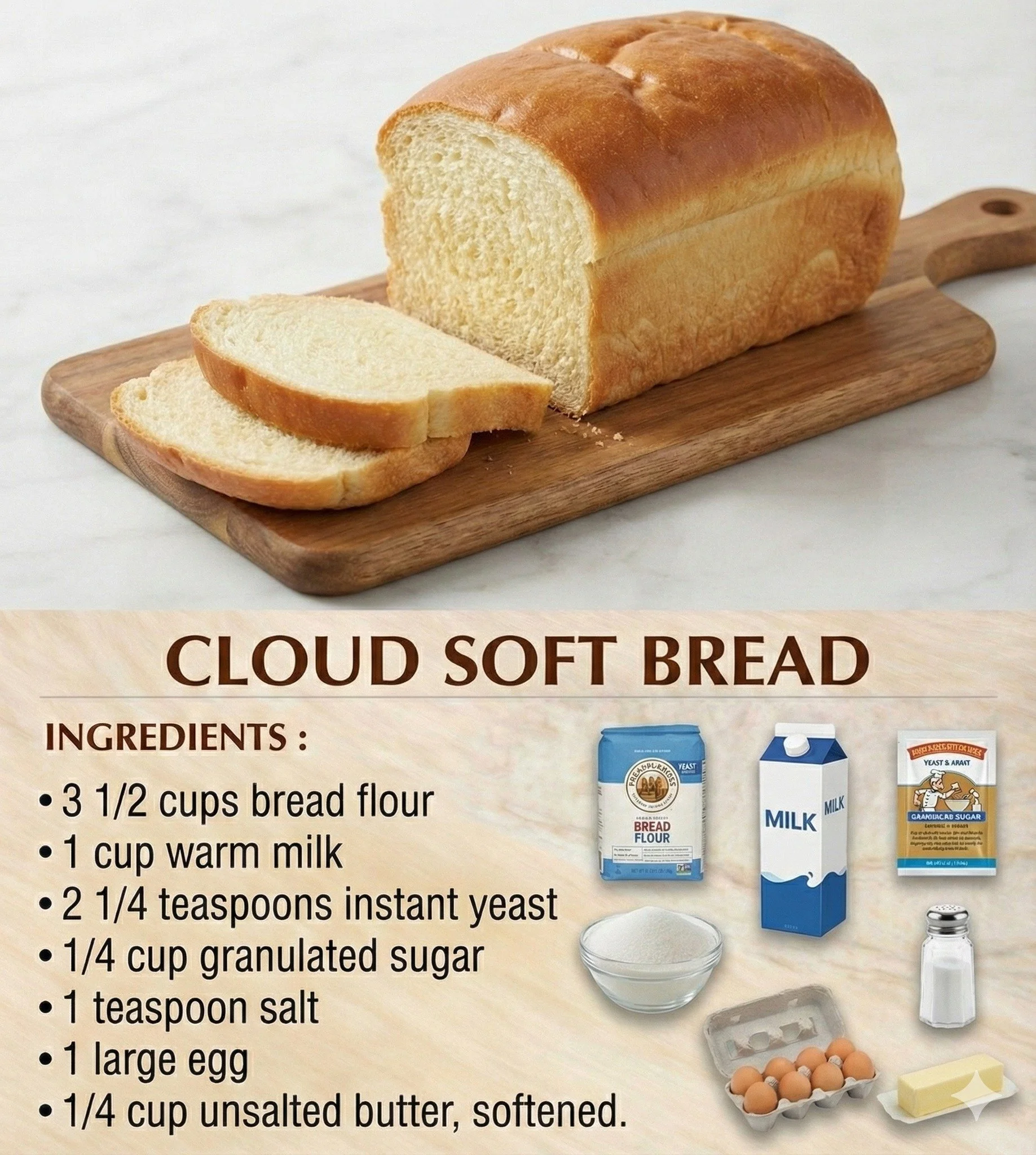 Freshly baked Amish bread loaf on a wooden table.