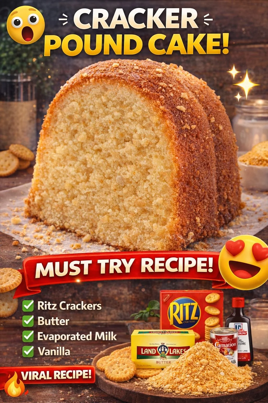 Slice of delicious Cracker Pound Cake with a moist texture and rich flavor