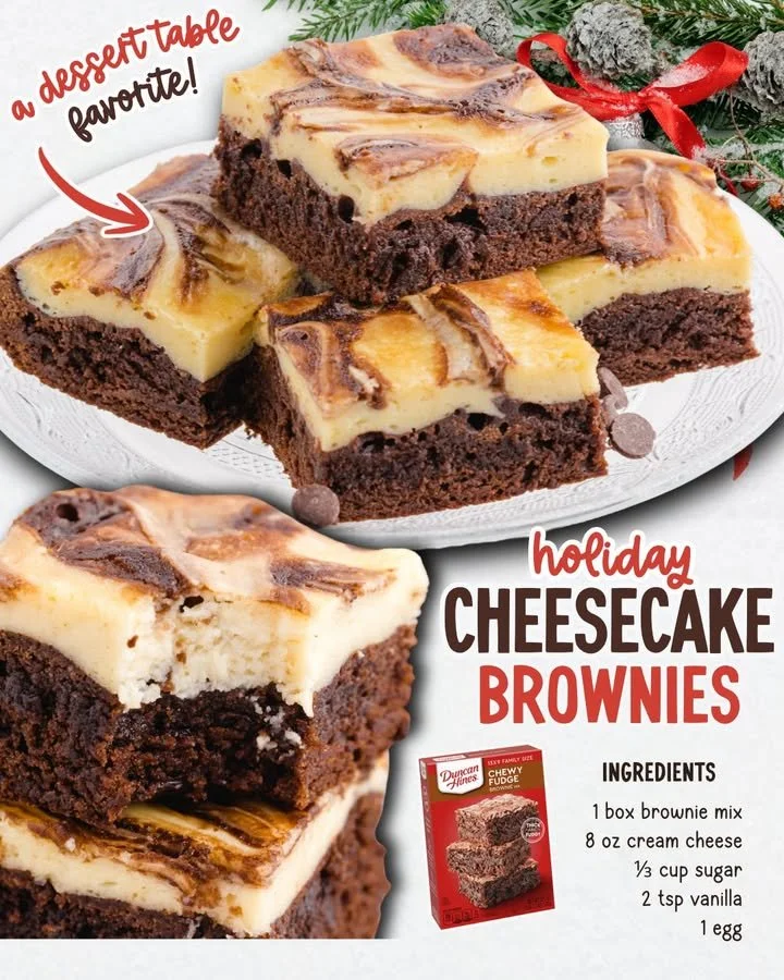 Delicious brownies topped with a rich cheesecake swirl for a decadent dessert.