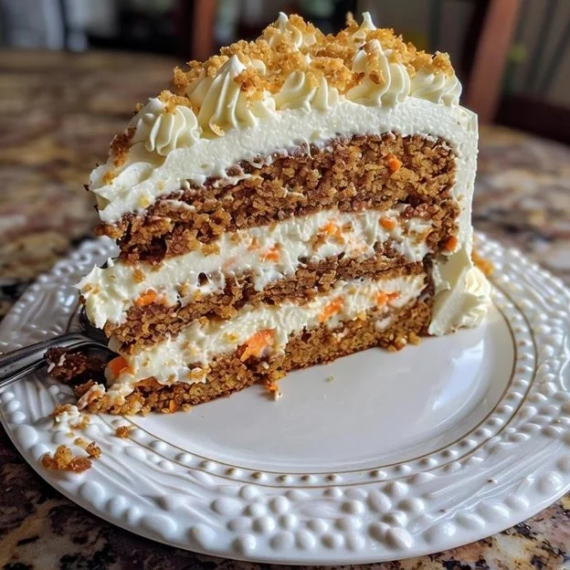 Delicious carrot cake cheesecake cake with vibrant layers and cream cheese frosting