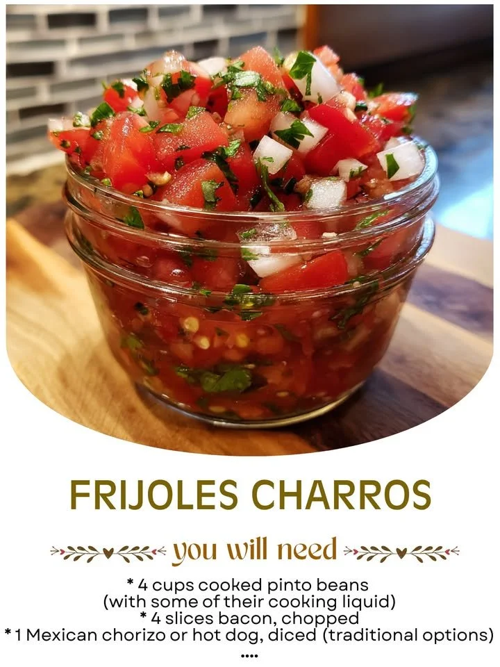 A bowl of delicious Charro Beans garnished with cilantro and lime