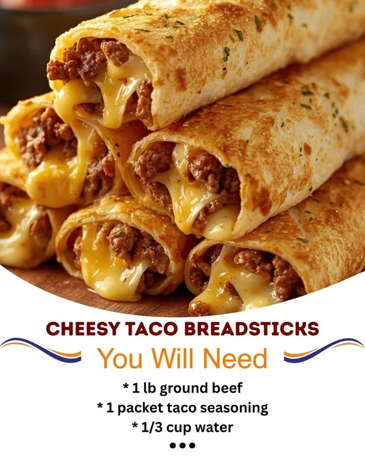 Cheesy taco breadsticks served with dipping sauce on a plate