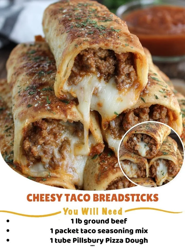 Delicious cheesy taco breadsticks served on a plate