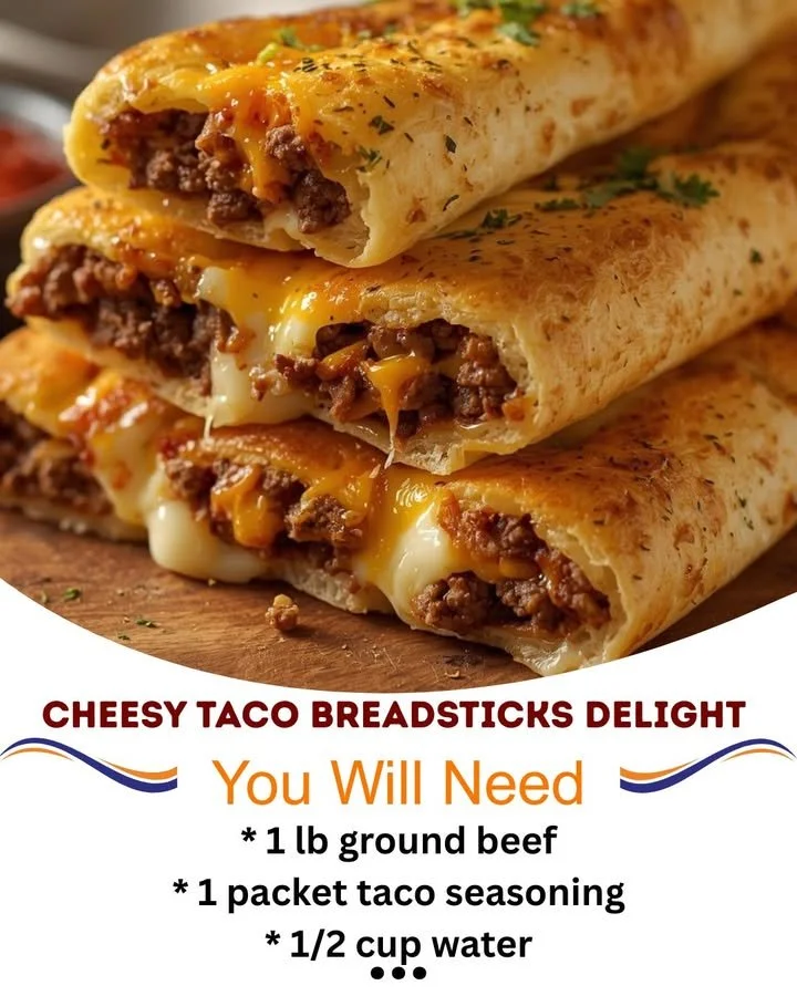 Cheesy taco breadsticks served with dipping sauce on a plate