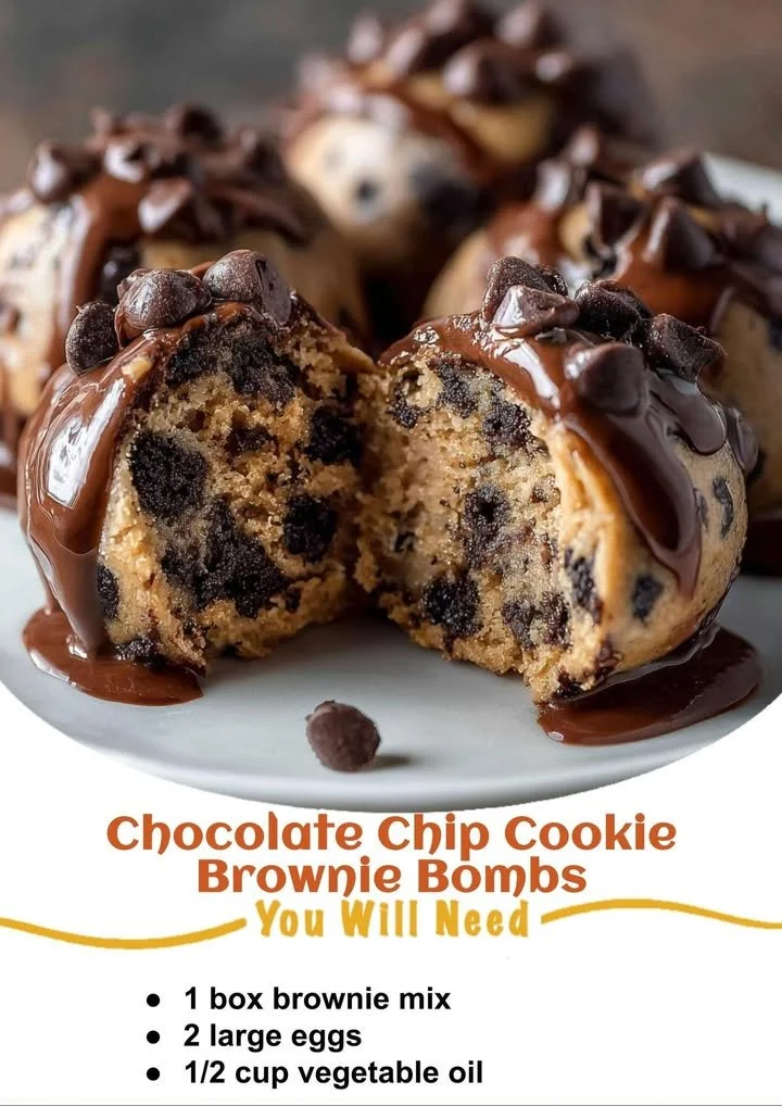 Chocolate Chip Cookie Brownie Bombs dessert treats