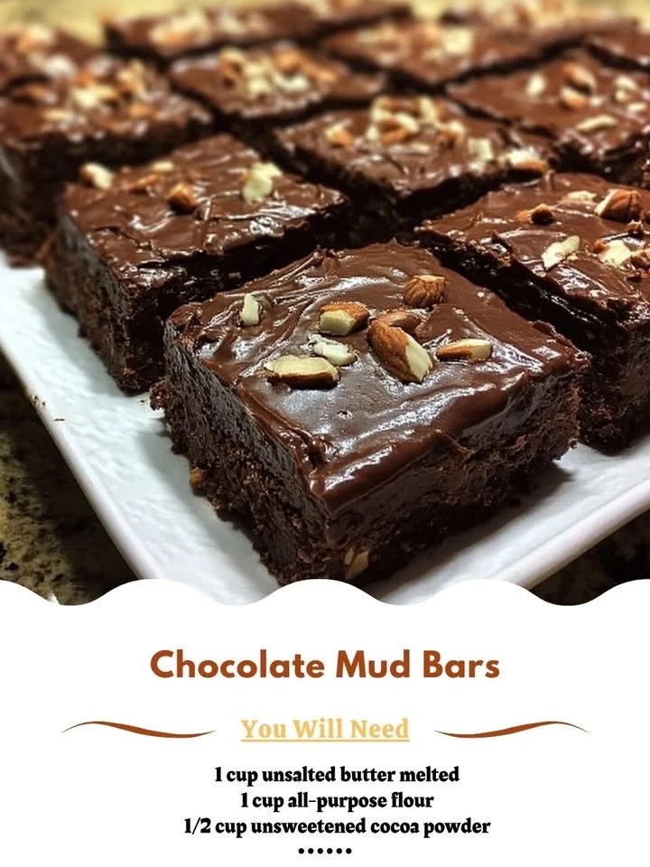 Delicious Chocolate Mud Bars with rich chocolate flavor and gooey texture
