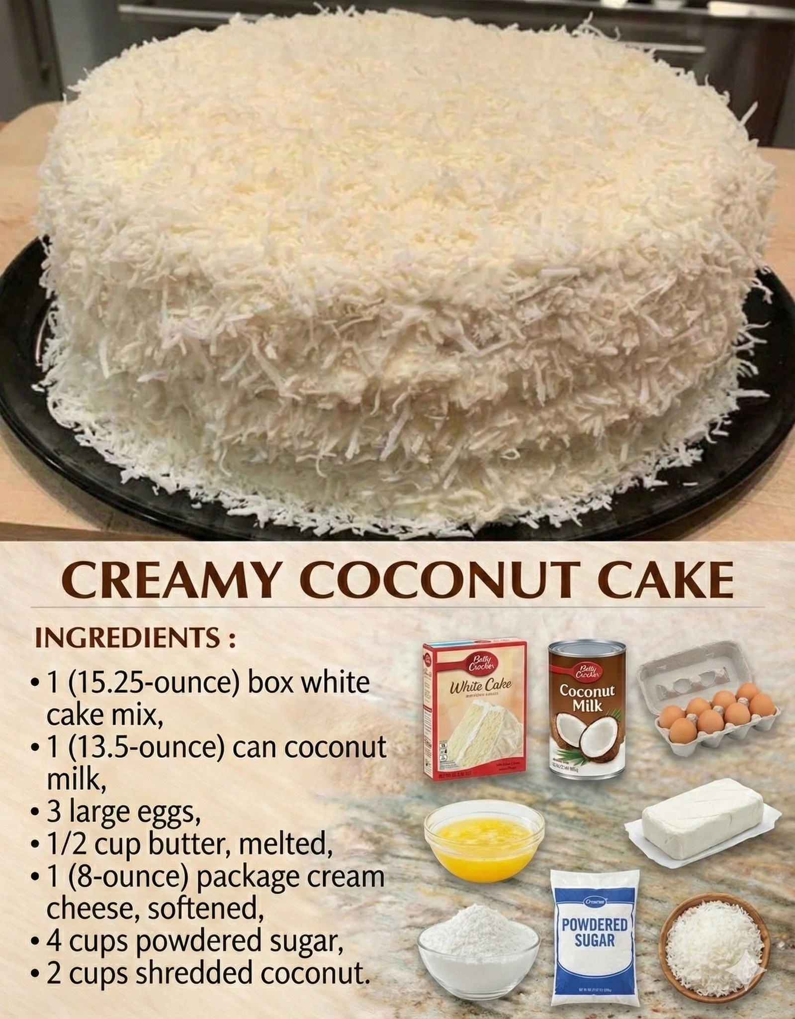 Delicious Coconut Cake with Seven-Minute Frosting on a decorative plate