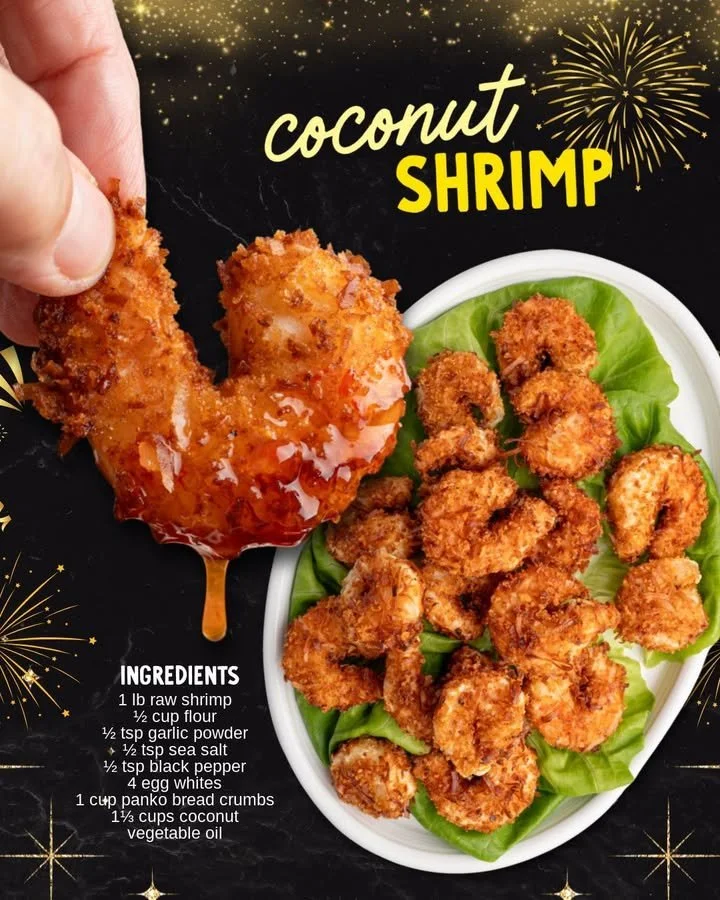 Coconut shrimp served with a spicy dipping sauce