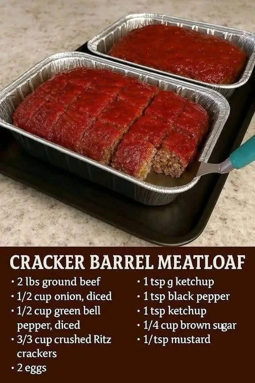 Delicious Cracker Barrel meatloaf sliced and served with sides
