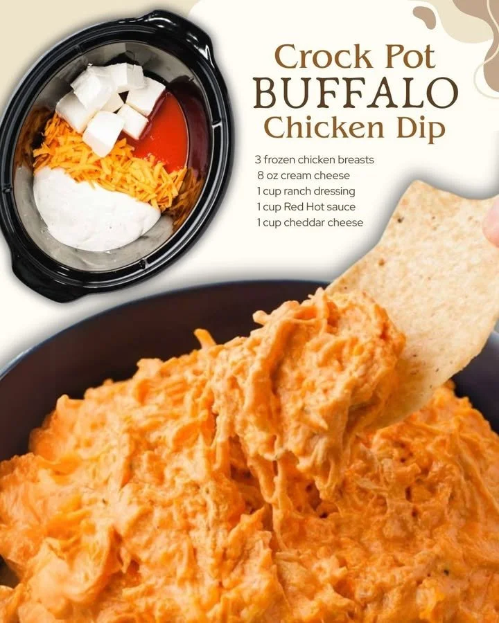 Delicious Crockpot Buffalo Chicken Dip served in a bowl with tortilla chips