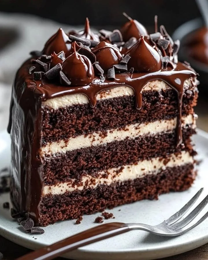 Elegant Chocolate Forest Cake with layers of rich chocolate and creamy frosting