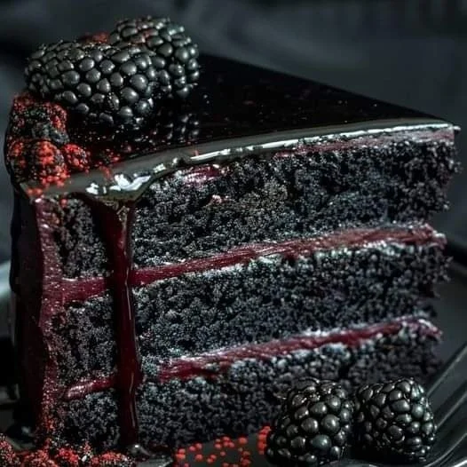 Deliciously rich Blackberry Velvet Delight dessert inspired by enchanted forests.
