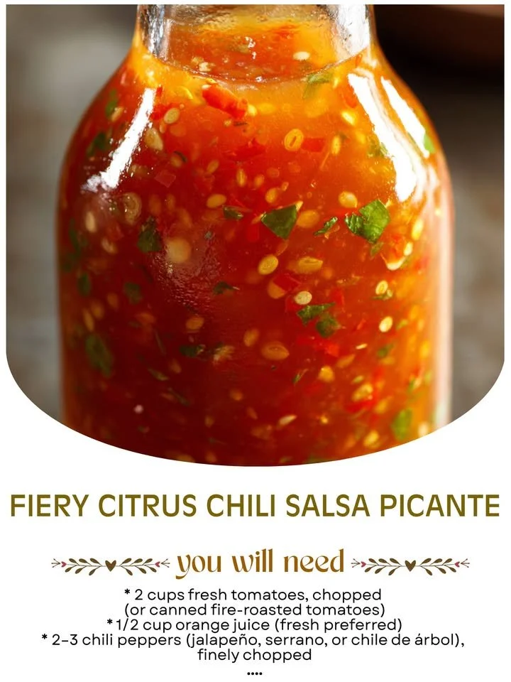 Bowl of Fiery Citrus Chili Spicy Salsa with fresh ingredients