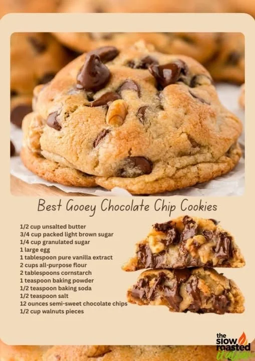 Gooey chocolate chip cookies fresh out of the oven, chocolate melting out.