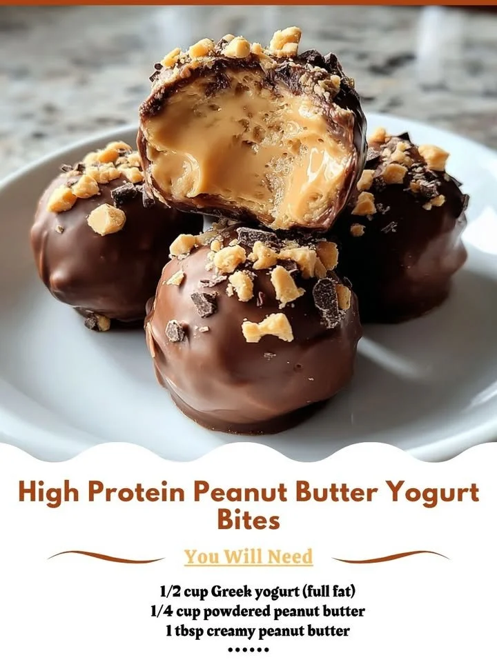 High protein peanut butter yogurt bites snack with creamy texture and flavor