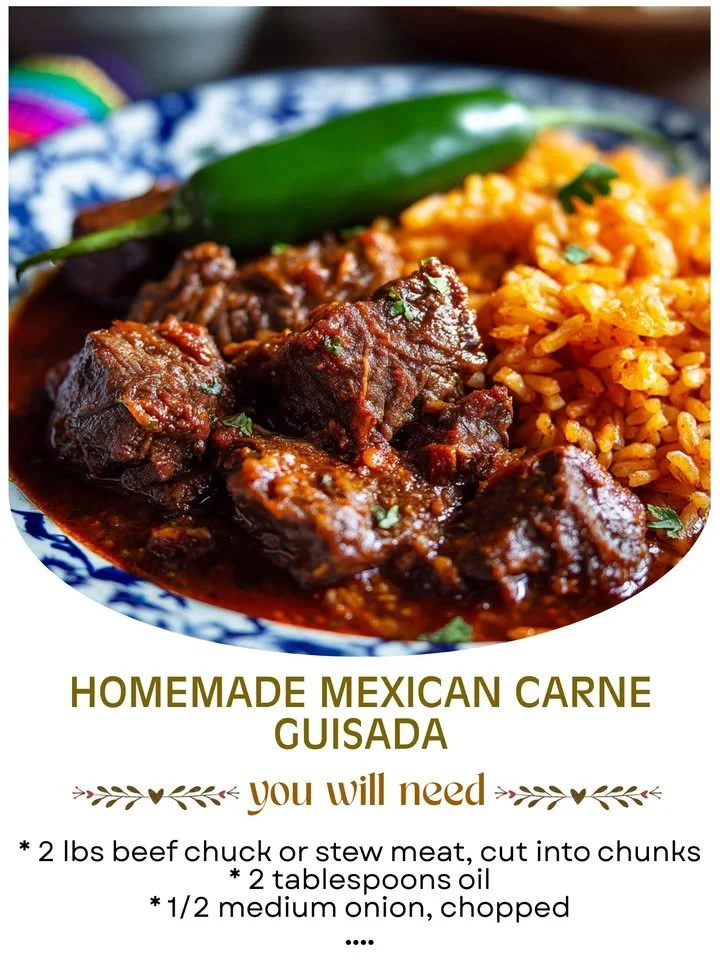 Bowl of homemade Mexican beef stew with spices and vegetables