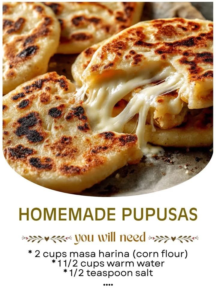 Delicious homemade pupusas with various fillings served on a plate