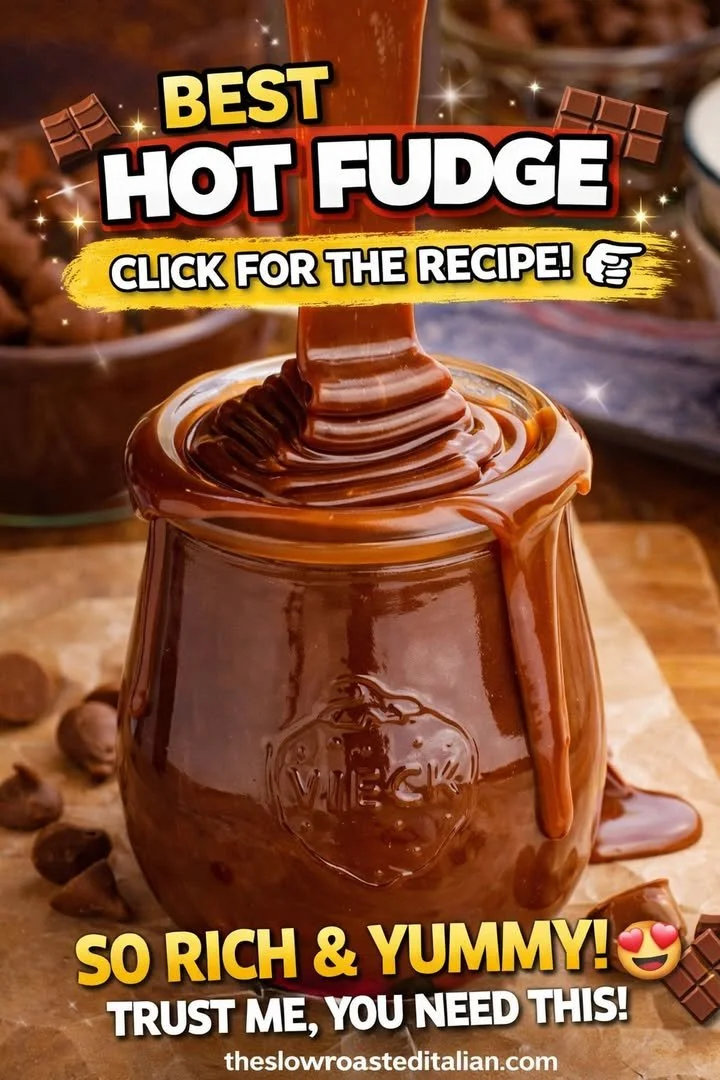 Delicious hot fudge drizzled over ice cream