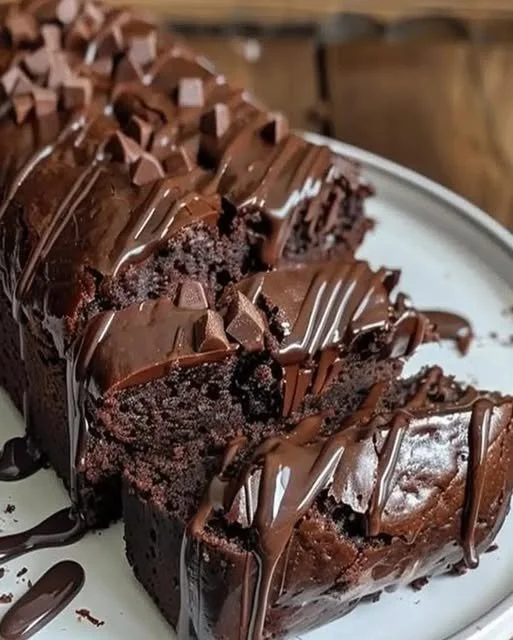 Delicious hot fudge brownie bread, freshly baked and mouth-watering.