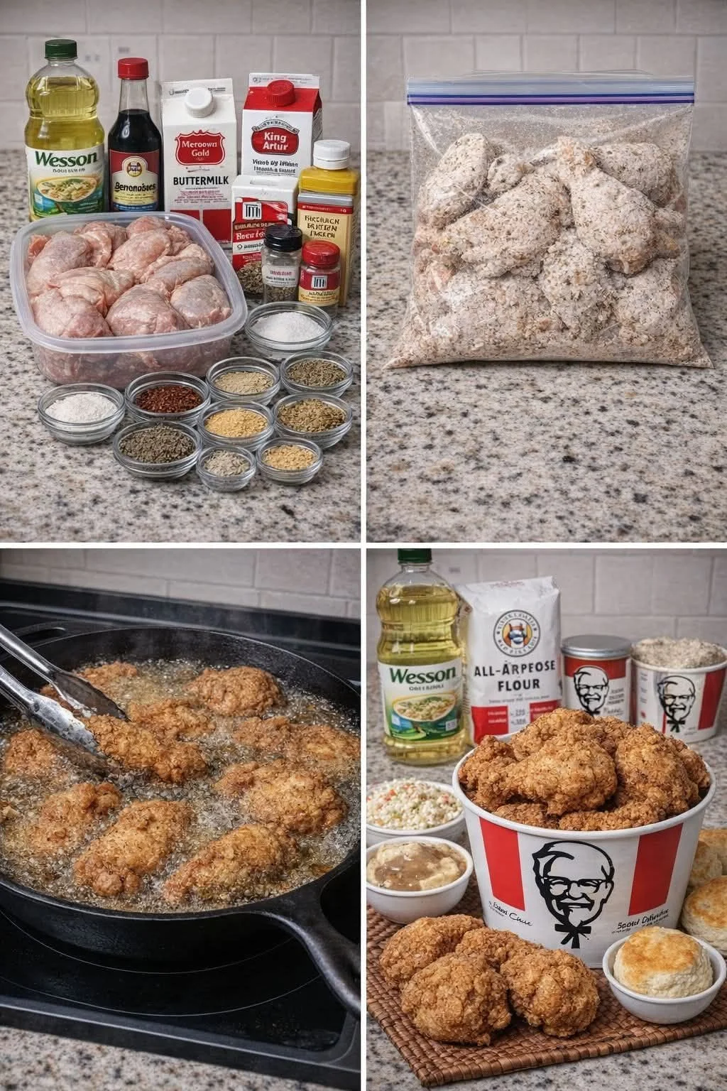 Delicious KFC Original Secret Chicken served with sides