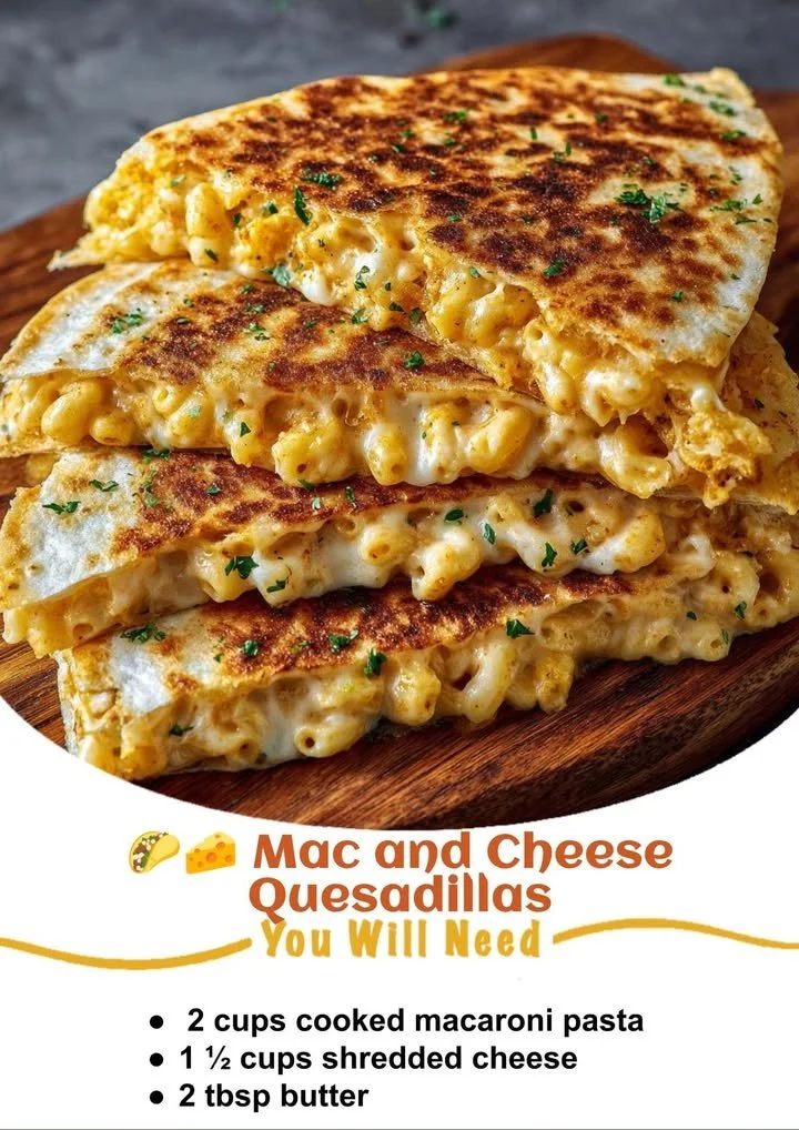 Delicious Mac and Cheese Quesadillas served hot and cheesy on a plate