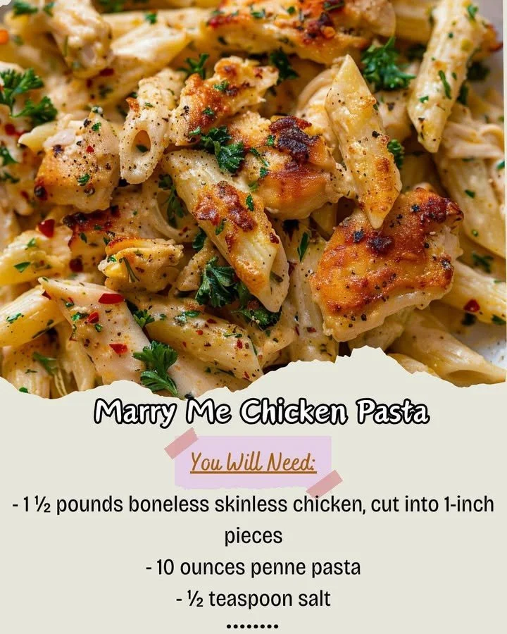 Creamy Marry Me Chicken Pasta dish served on a plate with herbs garnishing