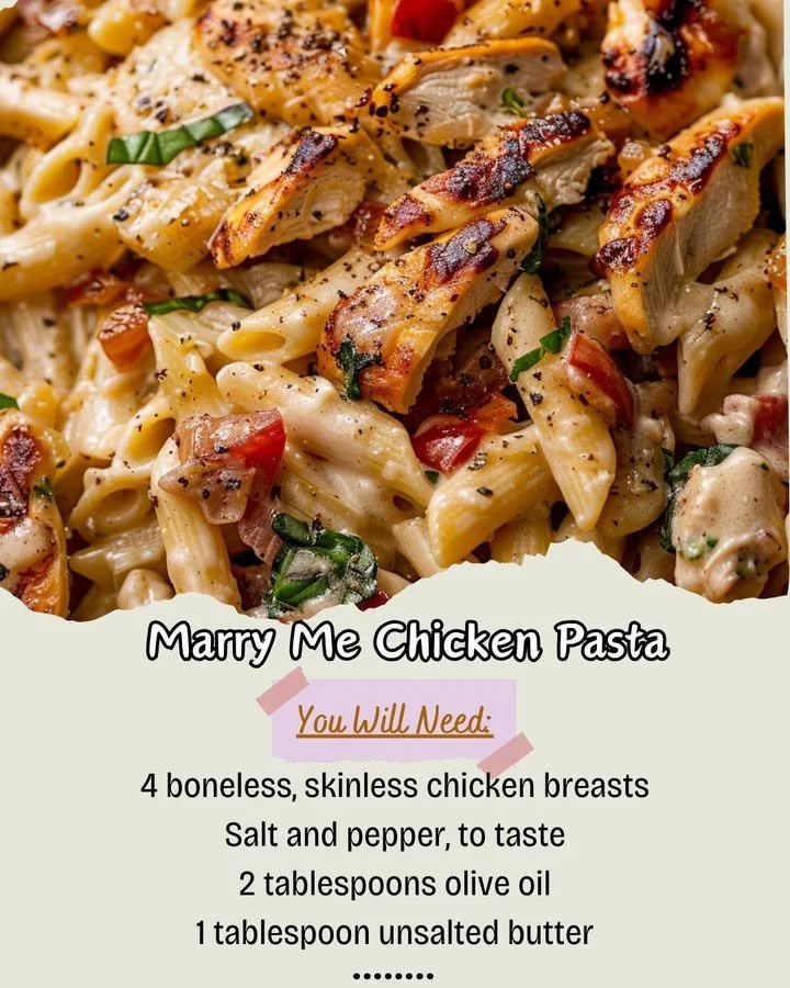 Delicious Marry Me Chicken Pasta served with herbs and cream sauce