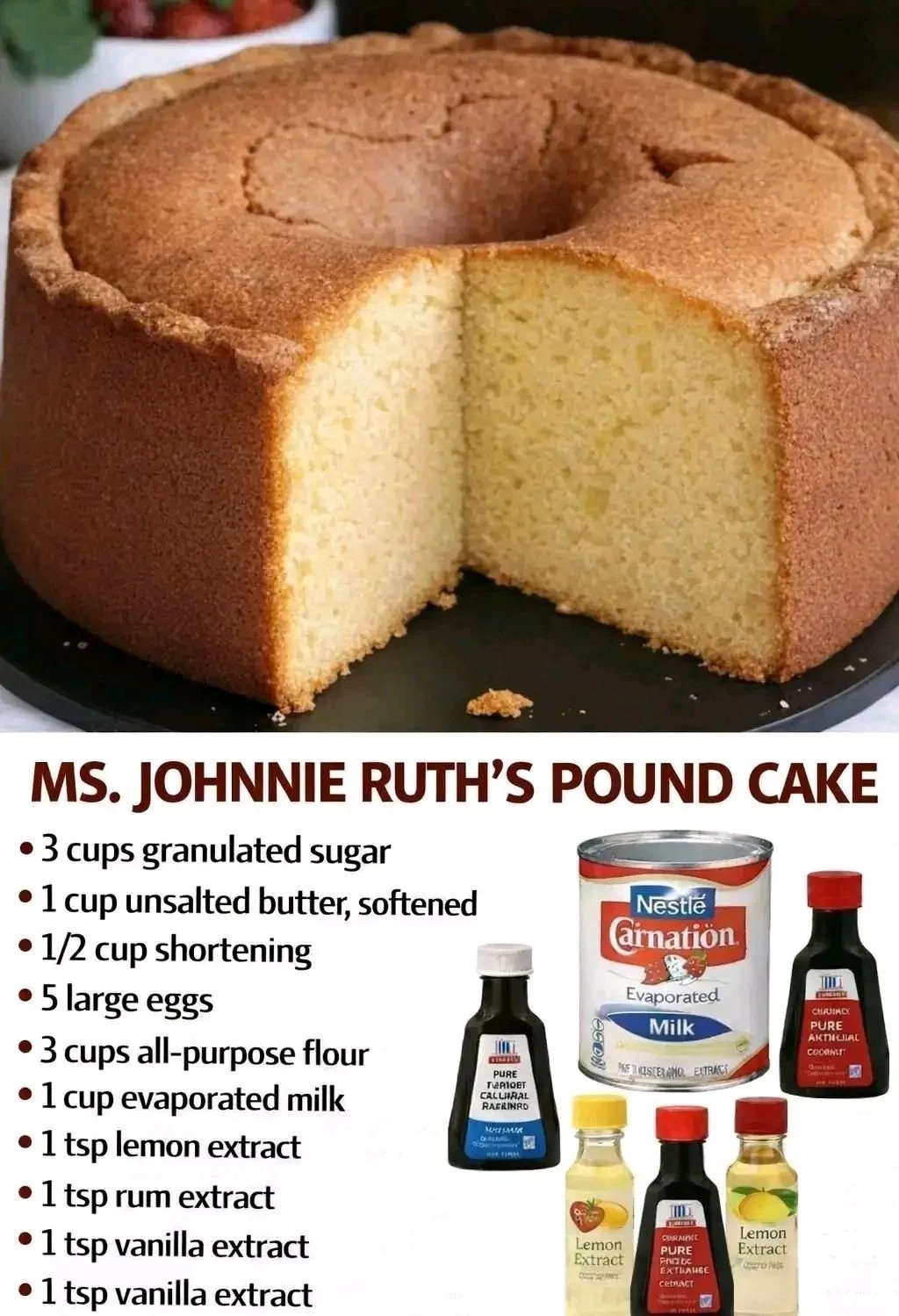 Ms. Johnnie Ruth's moist and rich pound cake slice