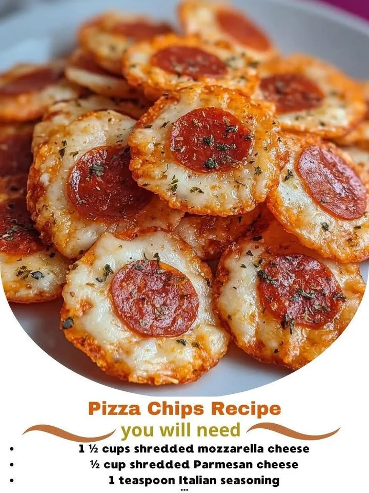 A bowl of crispy Pizza Chips, golden and cheesy, perfect for snacking.