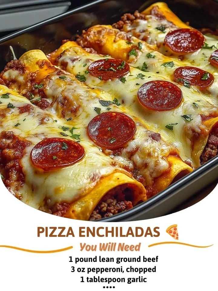 Delicious pizza enchiladas topped with cheese and jalapeños