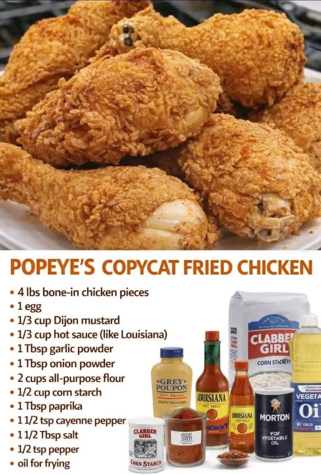 Deliciously crispy CopyCat Fried Chicken inspired by Popeye's recipe.