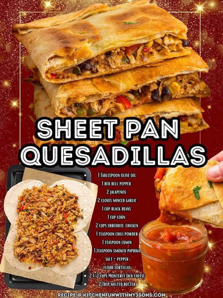 Delicious homemade quesadillas filled with cheese and vegetables