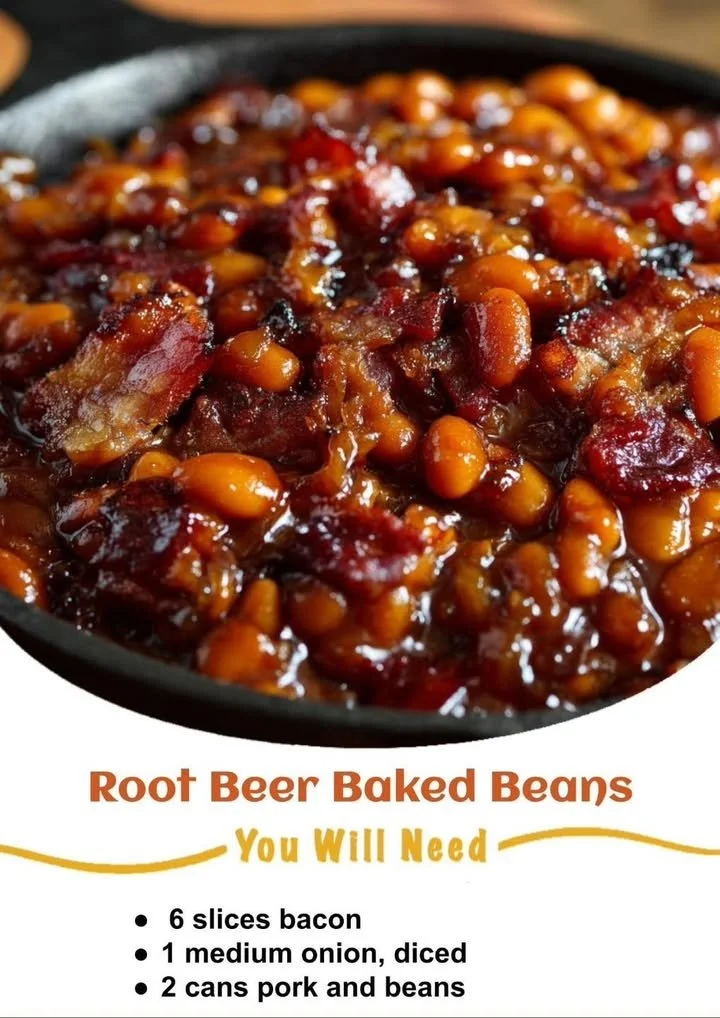 Delicious Root Beer Baked Beans served in a bowl