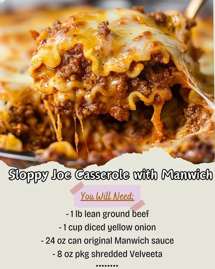Delicious Sloppy Joe Casserole made with Manwich for a quick meal.