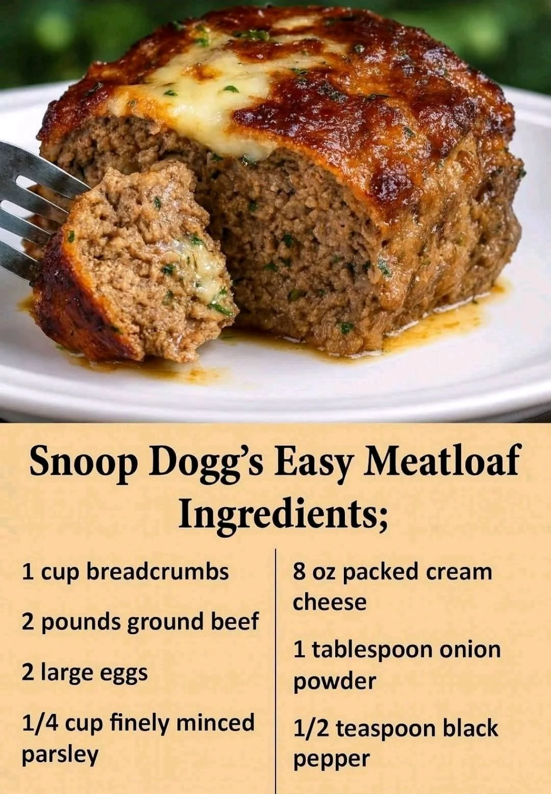 Snoop Dogg's chip crusted meatloaf recipe with crispy topping.