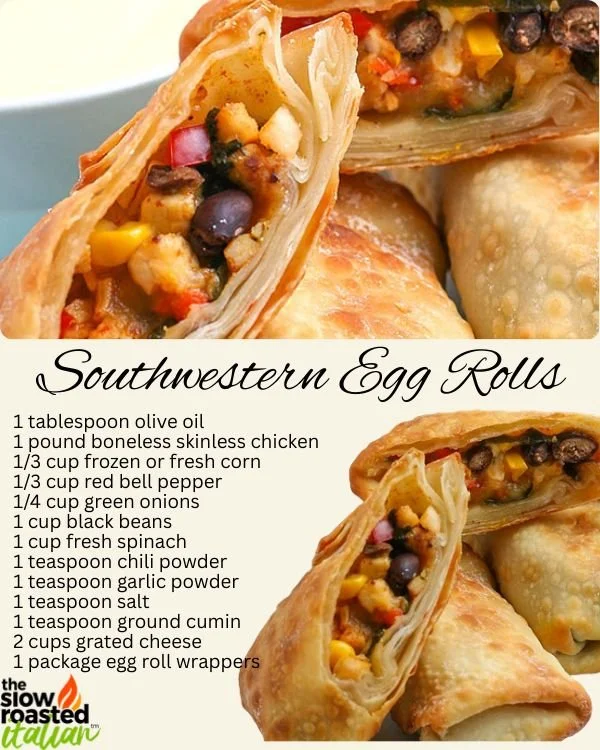 Delicious Southwestern egg rolls filled with vibrant ingredients and spices
