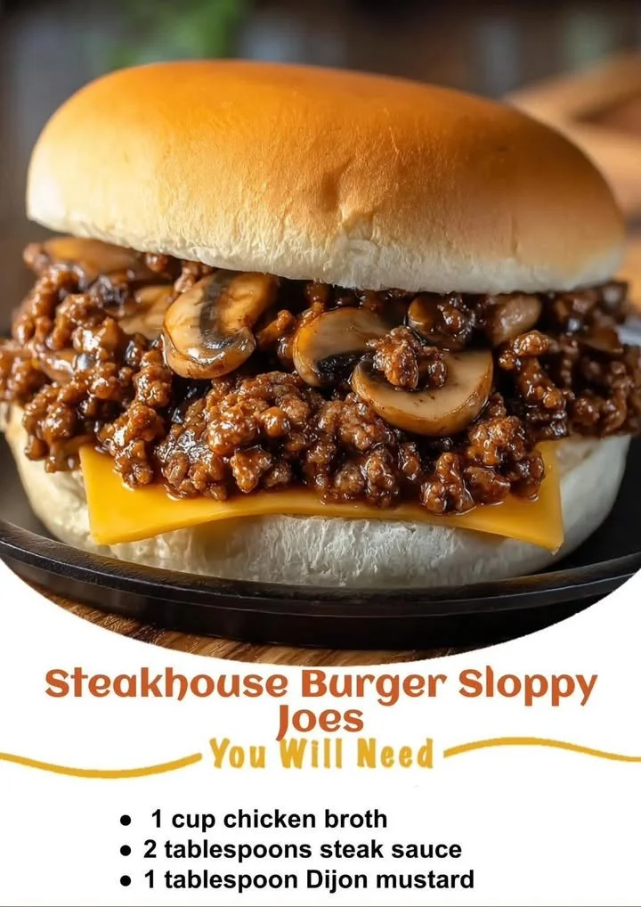 Steakhouse Burger Sloppy Joes served on a plate with garnishes