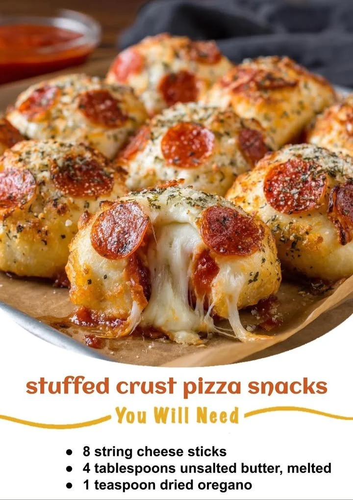 Delicious stuffed crust pizza snacks ready to be enjoyed