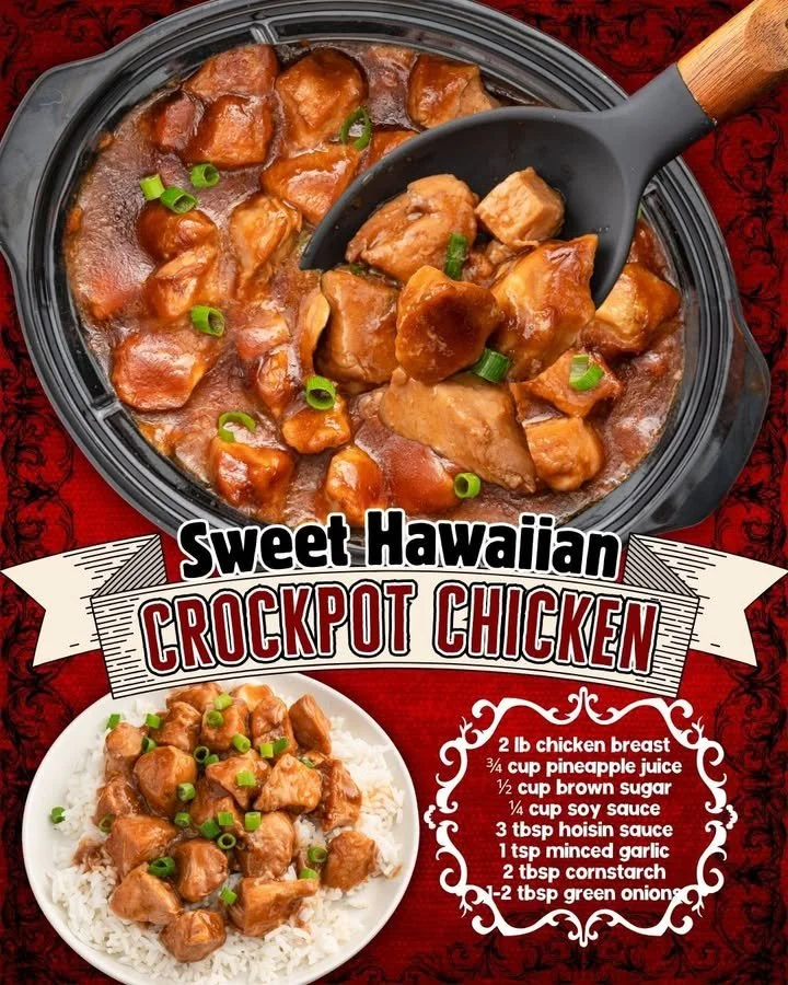 Sweet Hawaiian Crockpot Chicken with vibrant pineapple and tender chicken pieces
