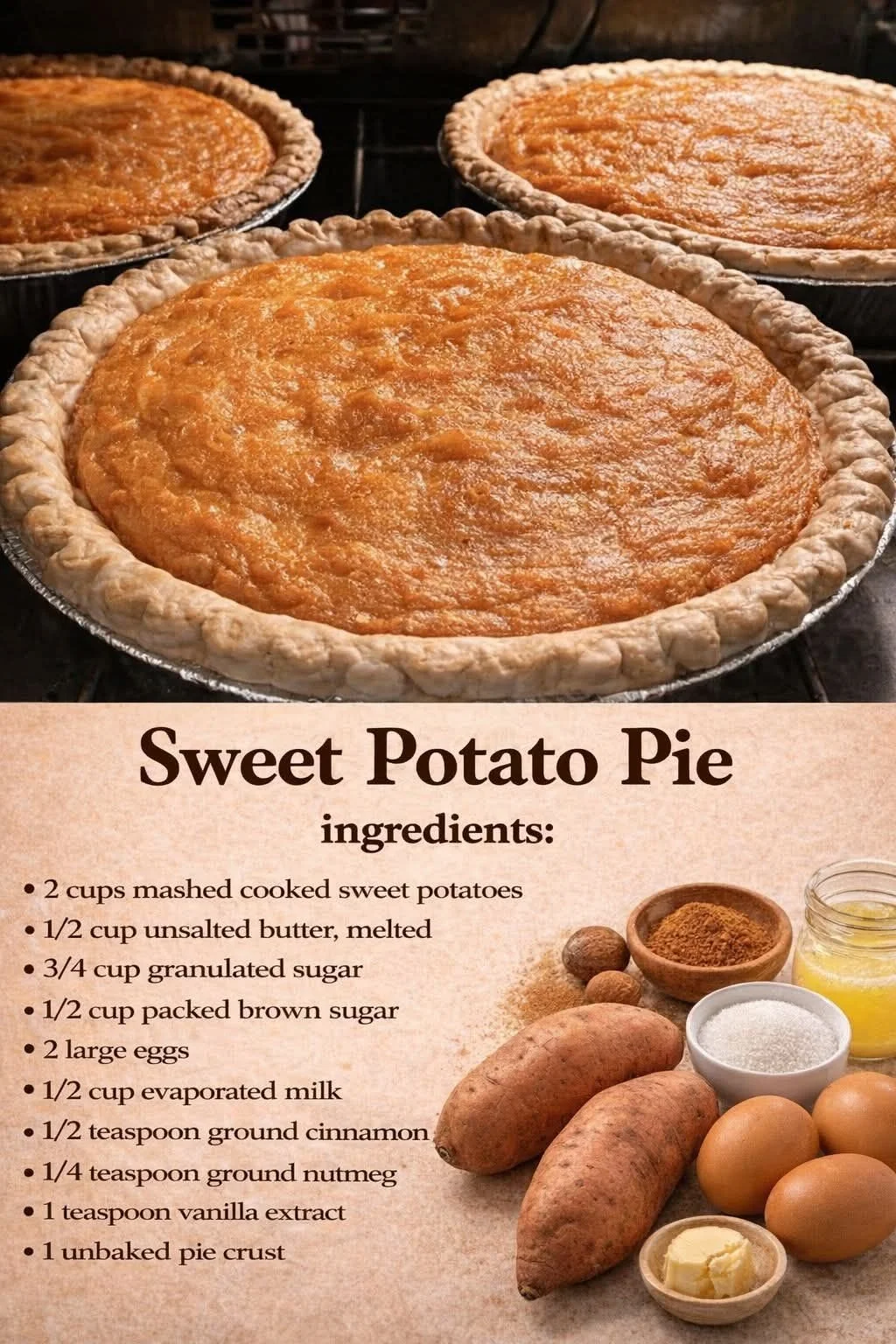 Delicious homemade sweet potato pie topped with whipped cream.