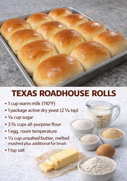 Delicious Texas Roadhouse Rolls served with cinnamon butter