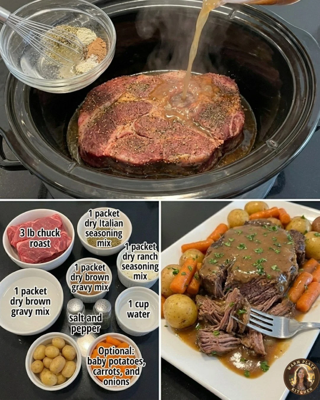 Delicious beef roast served with sides, the ultimate comfort food.