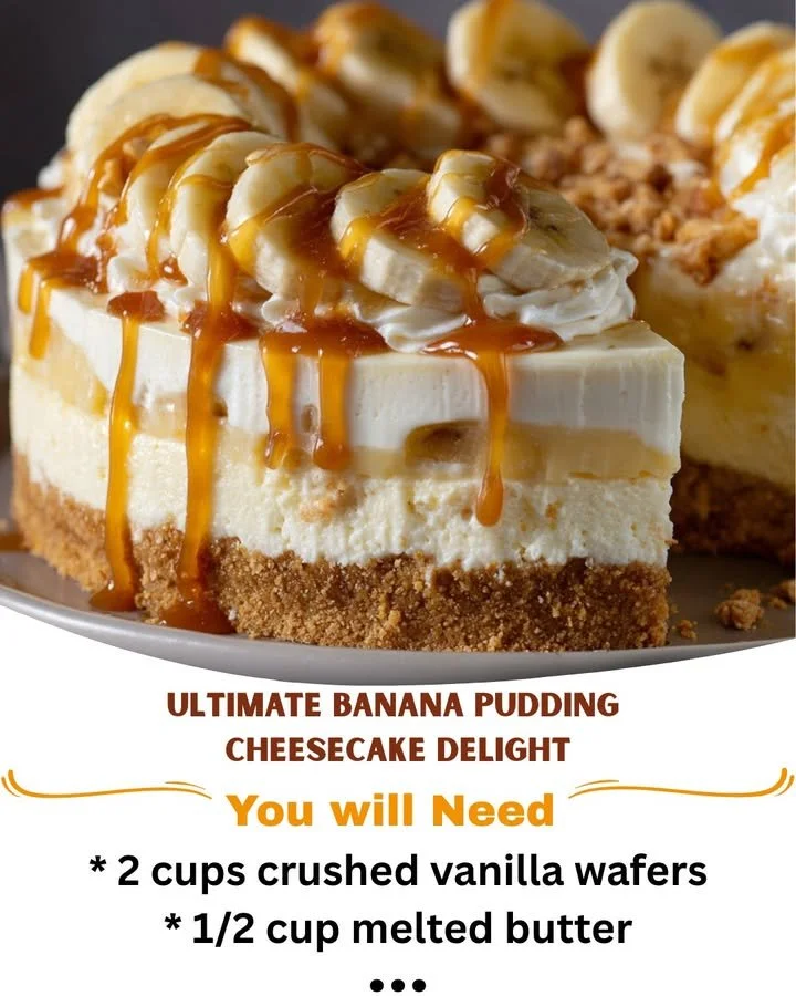 Ultimate Banana Pudding Cheesecake Delight with creamy layers and bananas