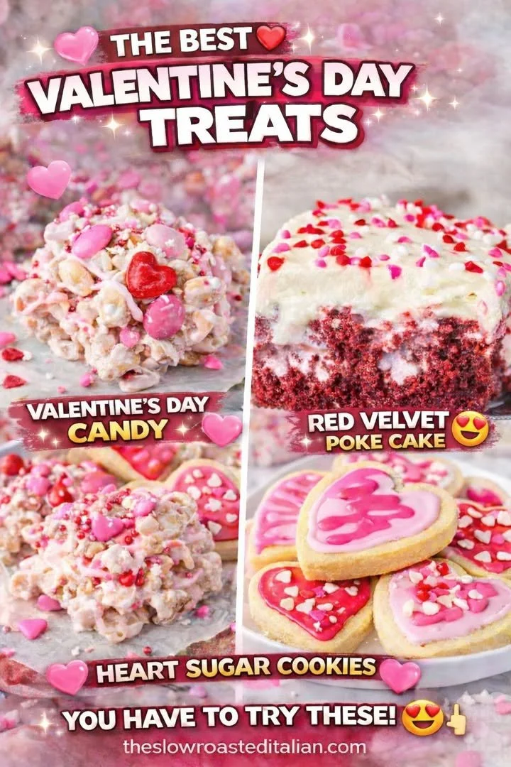 Scrumptious Valentine's Day desserts featuring chocolate and berries.