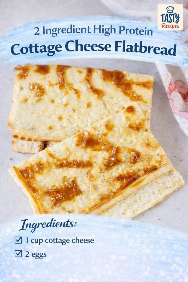 High protein cottage cheese flatbread made with only two ingredients