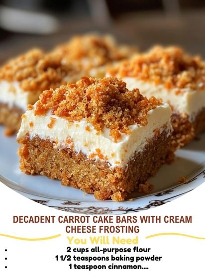 Decadent Carrot Cake Bars with Cream Cheese Frosting