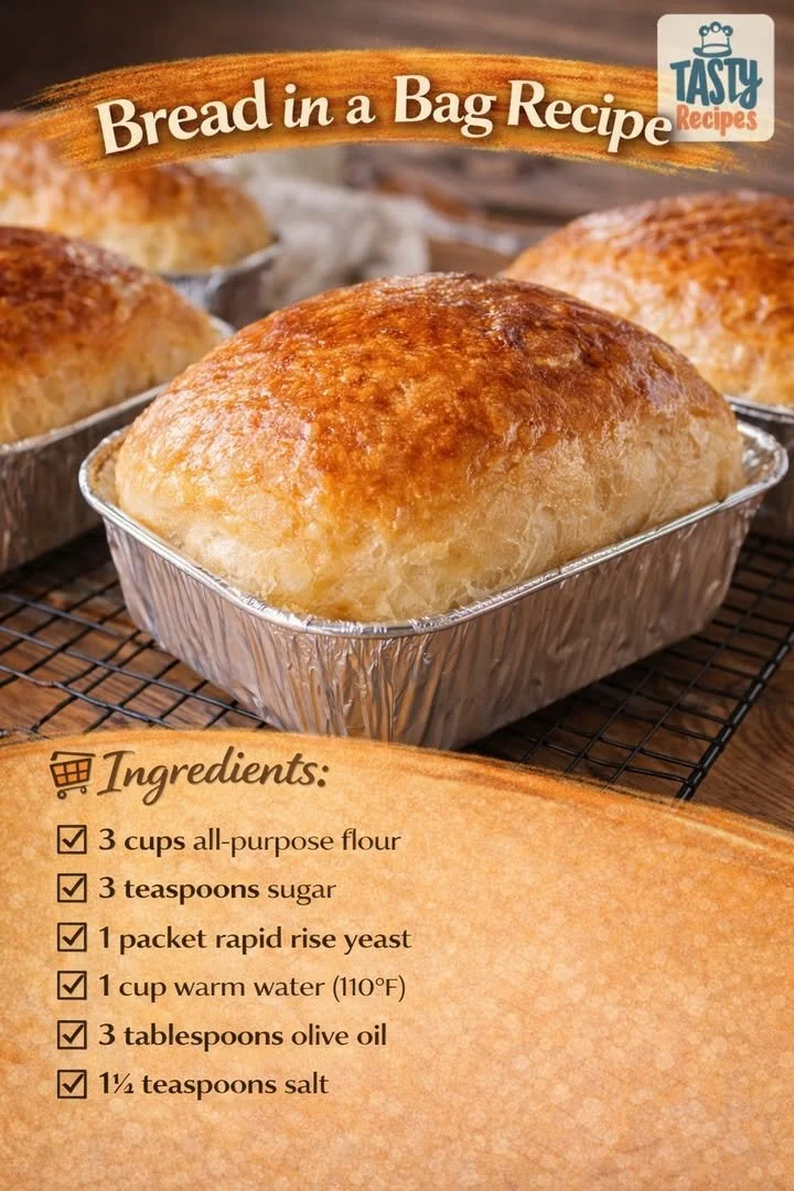 Bread in a Bag recipe showcasing a freshly baked loaf of homemade bread